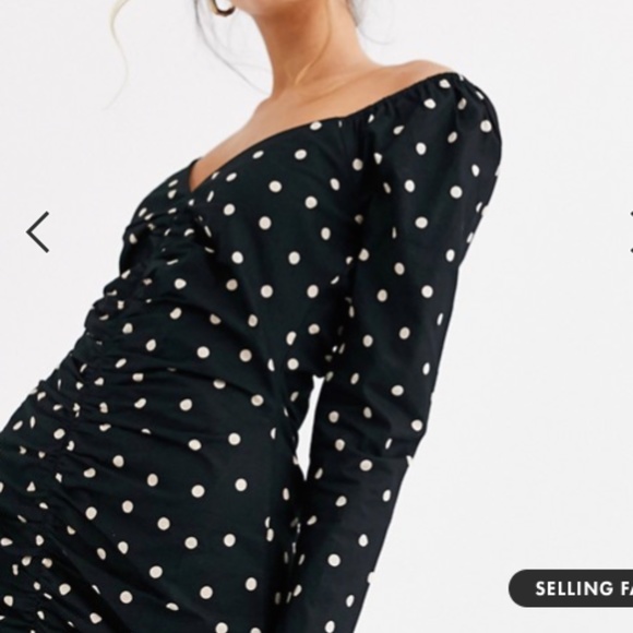 ASOS sweetheart neck ruched front mini dress - Picture 3 of 4